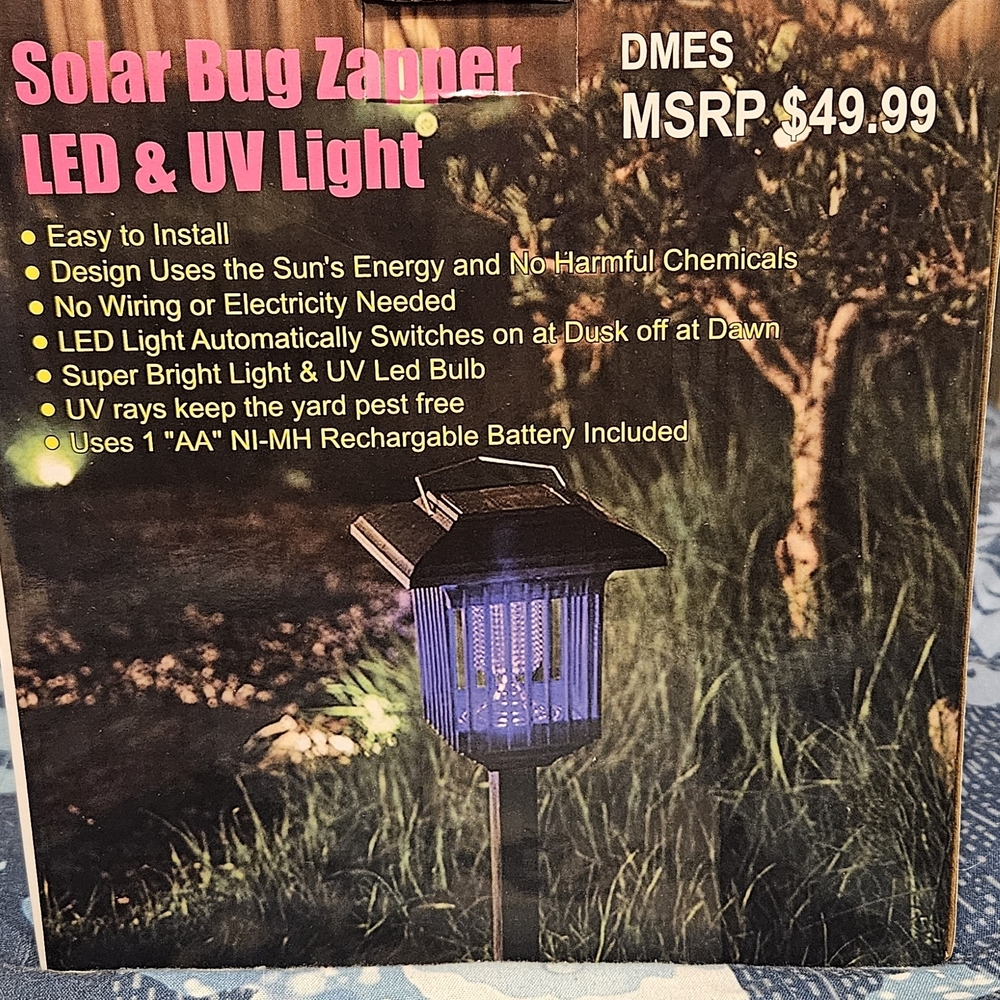 Solar Bug Zapper LED & UV Light